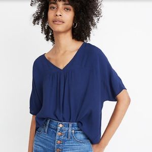 Madewell Rhyme Silk Top in Blue